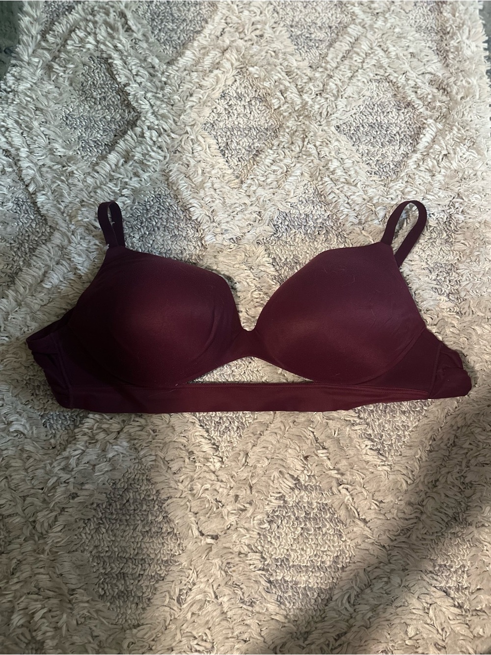 Women's Seamless Molded Cup Bra in Deep Plum - Wireless